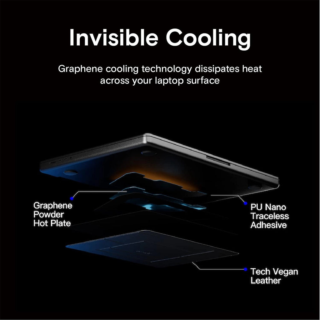 Yntra Moft Graphene cooling laptop stand - cooling tech graphic